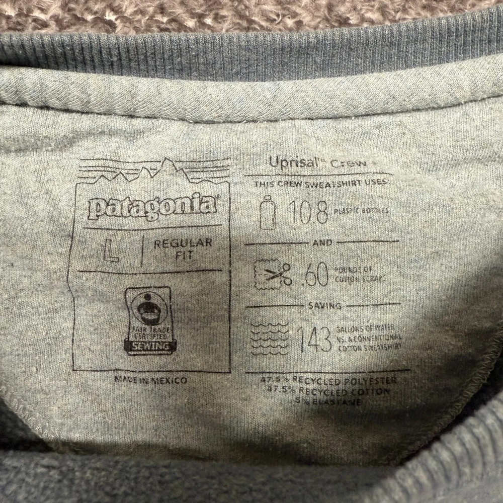 Patagonia Mens Uprisal Crew Sweatshirt L Gray Live Simply Camper Graphic - Picture 3 of 9